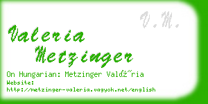 valeria metzinger business card